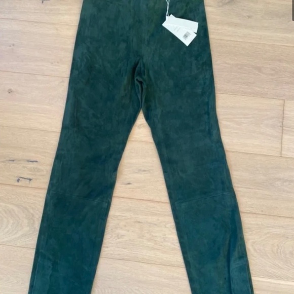 Vince Suede Pants In Green XS - Picture 2 of 6